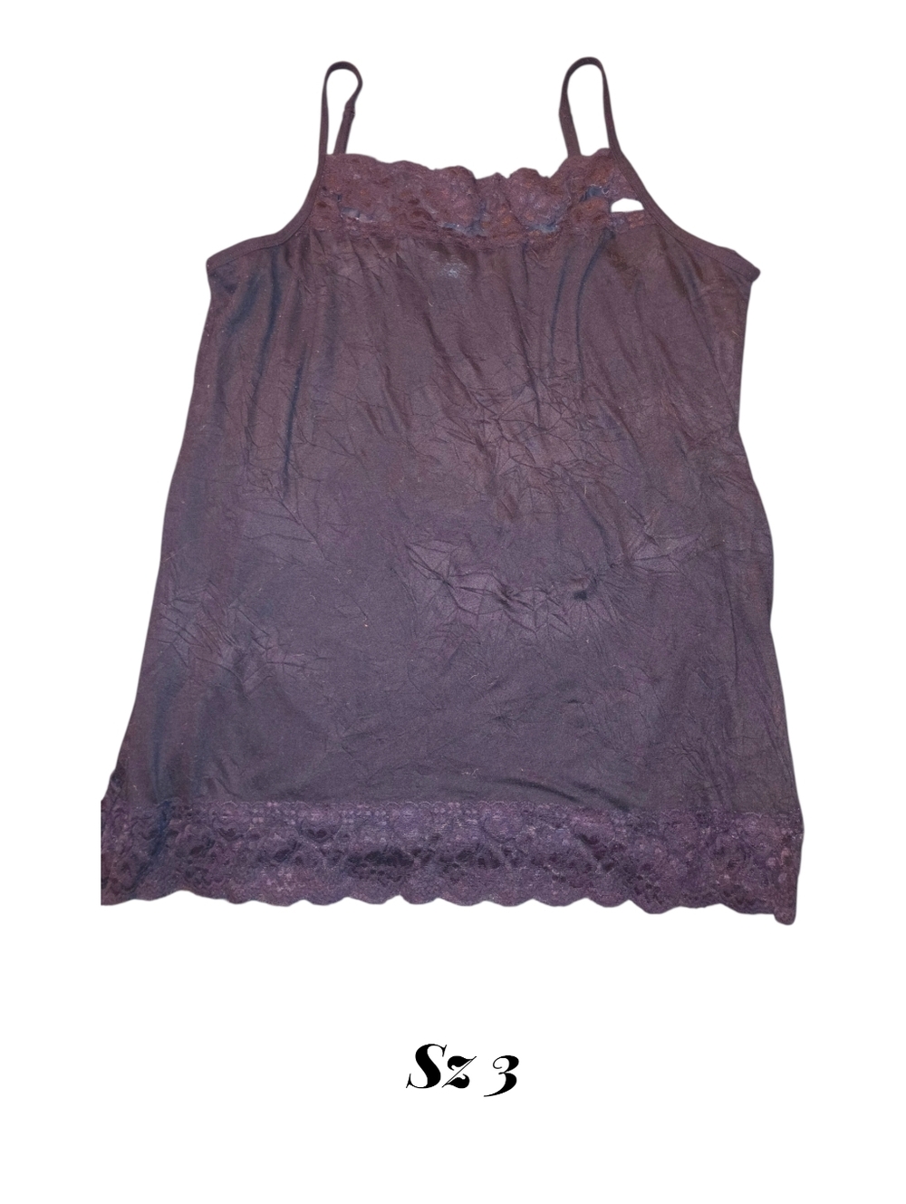 Women's Lace-Trim Cami Tank Top - Plum